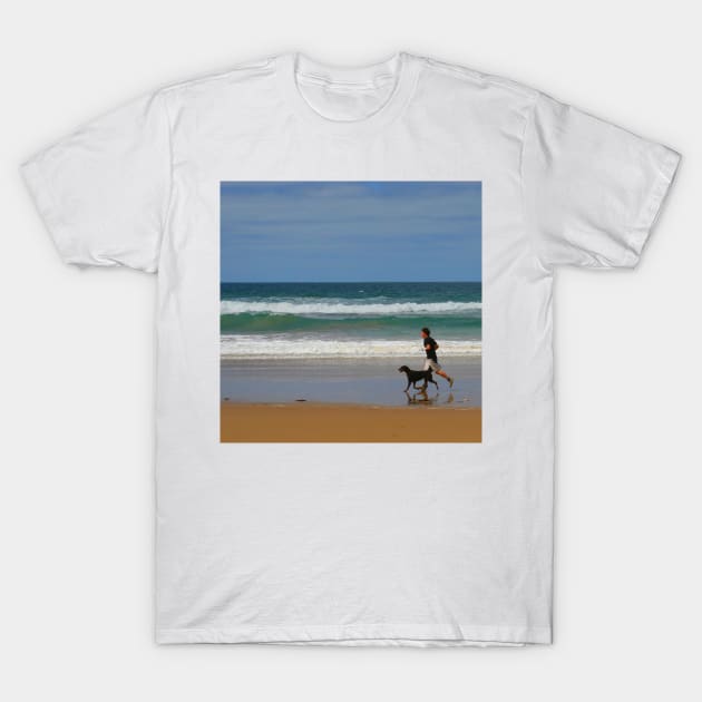 One Man and his Dog, Great Ocean Road, Australia T-Shirt by JohnDalkin